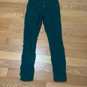 NWOT Y2K Turquoise High-waisted Skinny Pants with Button fly